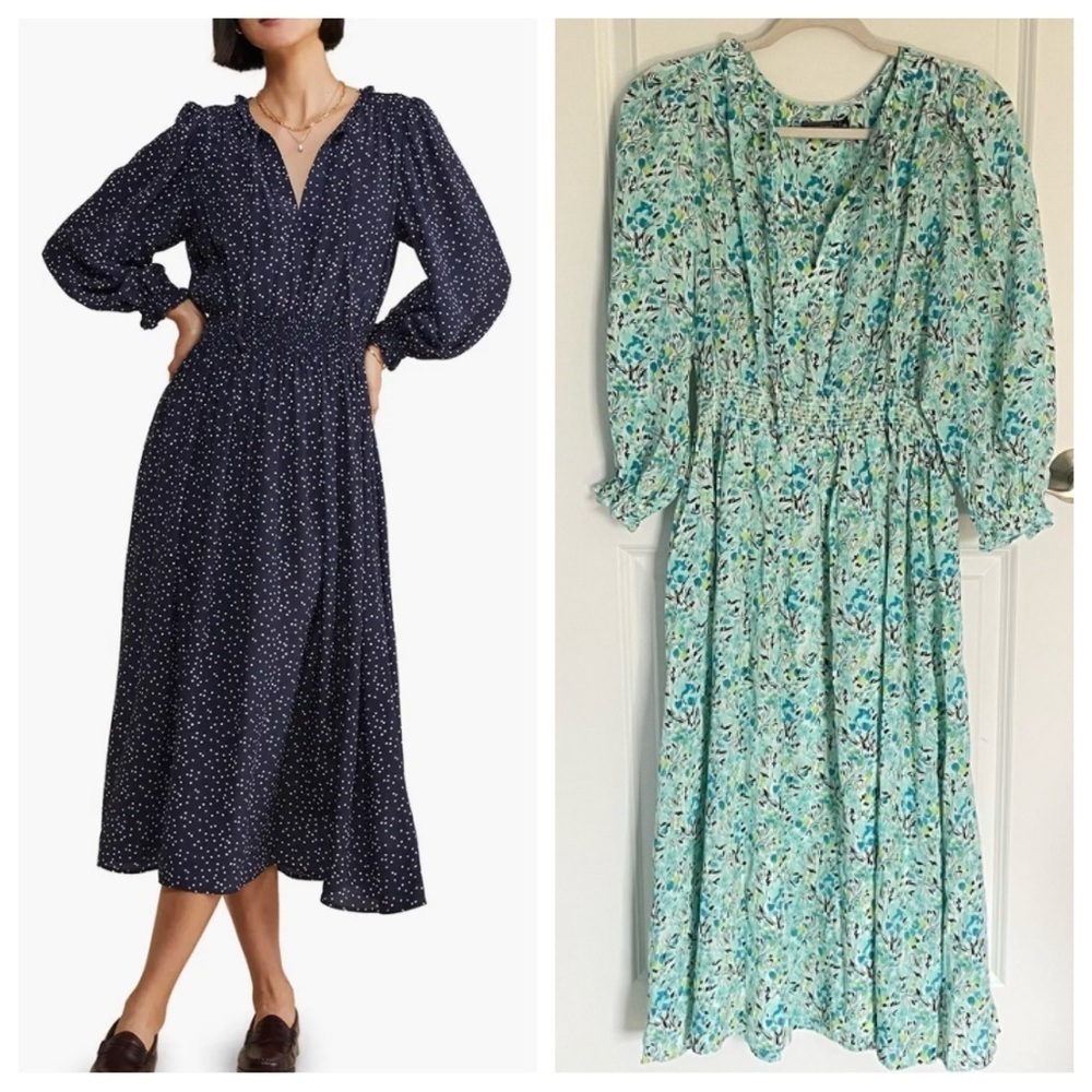 New! Vineyard Vines painted tulips long sleeve midi Dress 35785